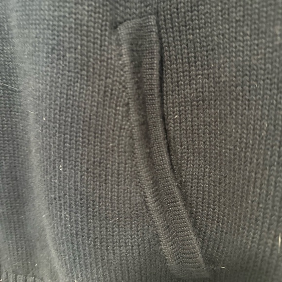 LL bean Mens XL Full Zip Sweater Cardigan Navy 100% Cotton Pockets Mock Collar. - Picture 12 of 12